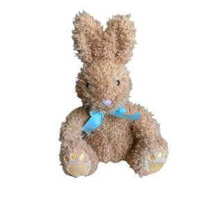 FAO Schwarz Brown Bunny Rabbit Blue Bow 13" Plush Toy 2020‎ Super Soft Easter